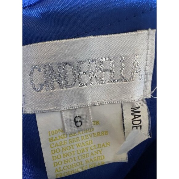 Strapless Beaded Formal Gown Size 6 Royal Blue Prom Wedding by Cinderella - Picture 8 of 8